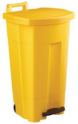POUBELLE A PEDALE BOOGY 90L 2 ROUES JAUNE / JAUNE