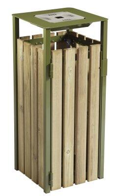 CENDRIER CORBEILLE MURAL OU SUR PIED EDEN 1.5L/110L VERT OLIVE