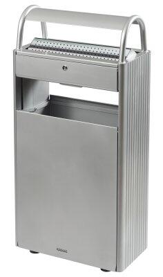 CENDRIER CORBEILLE SUR PIED KOPA 12L/60L GRIS METAL