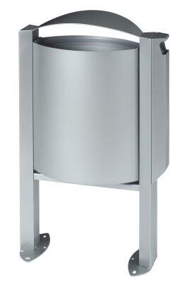 CENDRIER CORBEILLE SUR PIED ARKEA 3L/40L GRIS METAL