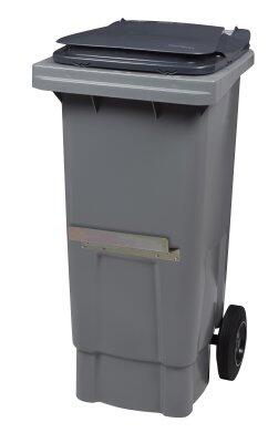 CONTENEUR KOROK 80L 2 ROUES AVEC BARRE VENTRALE GRIS / GRIS
