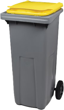 CONTENEUR KOROK 240L 2 ROUES SANS BARRE GRIS / JAUNE