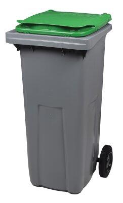 CONTENEUR KOROK 240L 2 ROUES SANS BARRE GRIS / VERT