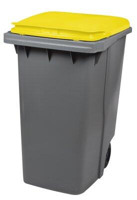CONTENEUR KOROK 340L 2 ROUES SANS BARRE GRIS / JAUNE