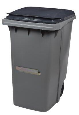 CONTENEUR KOROK 340L 2 ROUES AVEC BARRE VENTRALE GRIS / GRIS
