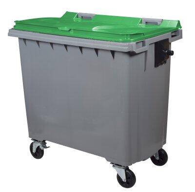 CONTENEUR KOROK 770L 4 ROUES SANS BARRE VENTRALE GRIS / VERT