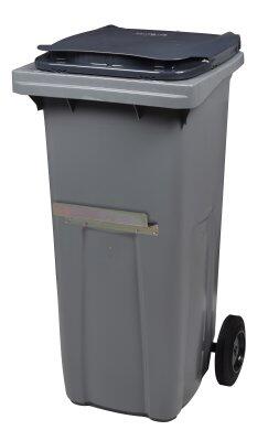 CONTENEUR KOROK 120L 2 ROUES AVEC BARRE VENTRALE GRIS / GRIS