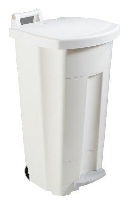 POUBELLE A PEDALE BOOGY 90L 2 ROUES BLANC / BLANC