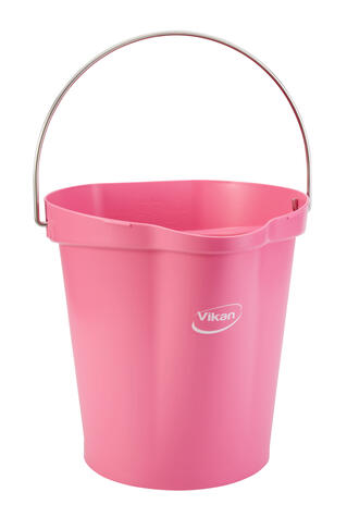 SEAU ALIMENTAIRE GRADUE BEC VERSEUR 12L ROSE
