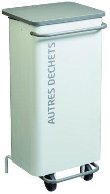 POUBELLE DE TRI A PEDALE NOMADE 110L BLANC / GRIS
