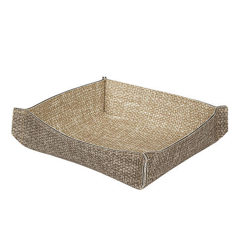 BARKET PANIÈRE EFFET LIN 13 X 13 X 3,5 CM GRIS /BEIGE
