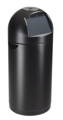 POUBELLE DOME A TRAPPE CYVOMAX 52L AVEC CENDRIER NOIR