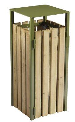 CORBEILLE EDEN BOIS 110L VERT OLIVE