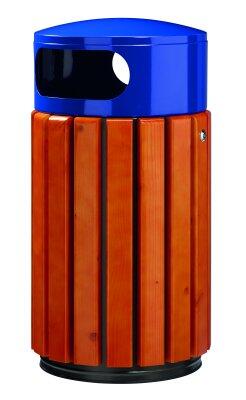 CORBEILLE ZENO BOIS 40L BLEU OUTREMER
