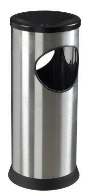 POUBELLE KIPSO 17L AVEC CENDRIER ETOUFFOIR 0,25L INOX BROSSE