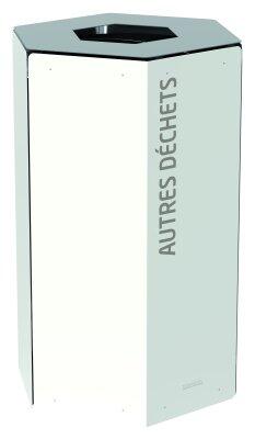 POUBELLE DE TRI 50L HEXATRI BLANC / GRIS
