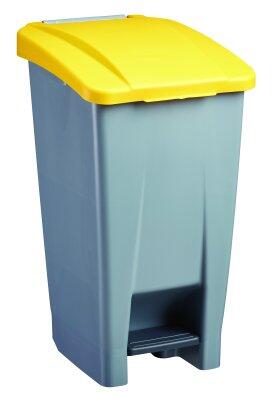 POUBELLE A PEDALE RECYCLEE MOBILY GREEN 60L GRIS / JAUNE