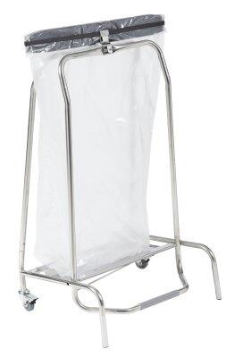 SUPPORT SAC A CLAPET HERMIX 110L 2 ROUES INOX BRILLANT