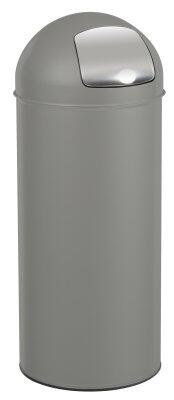 POUBELLE DOME A TRAPPE 45L GRIS METAL