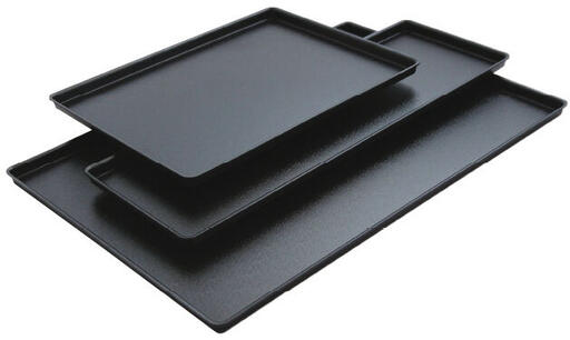 PLAT DE PRÉSENTATION ABS ASPECT FONTE NOIRE 58X19.5 CM