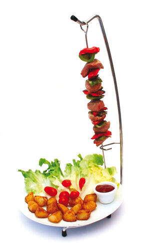 SUPPORT À BROCHETTE EN ACIER INOXYDABLE