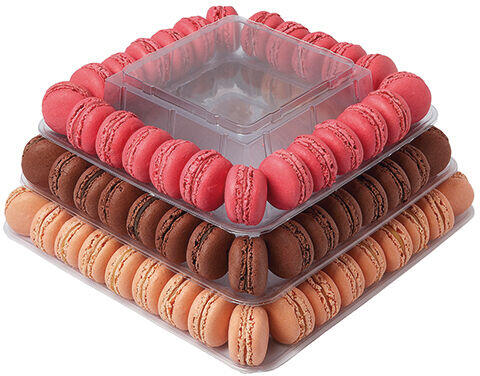 PYRAMIDE MACARONS CARRÉE 9 ÉTAGES 300X300X H 440MM