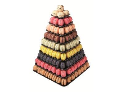 PYRAMIDE MACARONS CARRÉE 9 ÉTAGES 300X300X H 440MM