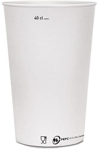 GOBELETS CARTON BLANC 49 CL JAUGÉ À 40 CL X50