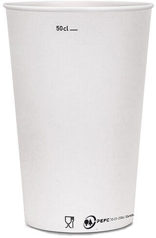GOBELETS CARTON BLANC 67 CL JAUGÉ À 50 CL X50
