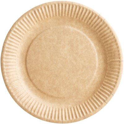 ASSIETTES CARTON BIOLINE COULEUR KRAFT Ø 23 CM X500