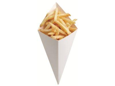 CORNETS À FRITES EN CARTON BLANC 270X160M / 250G X200