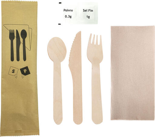KIT COUVERTS BOIS 6 EN 1 X250