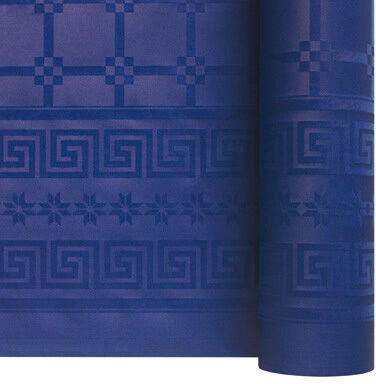 NAPPE ROULEAU EN PAPIER DAMASSÉ 25M LARGEUR 1,20 M, BLEU MARINE