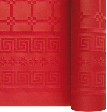 NAPPE ROULEAU EN PAPIER DAMASSÉ 25M LARGEUR 1,20 M, ROUGE