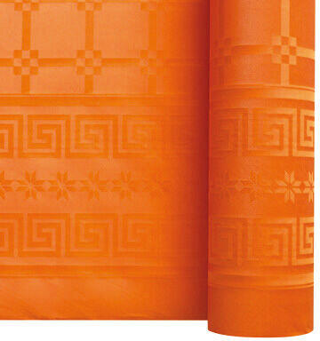 NAPPE ROULEAU EN PAPIER DAMASSÉ 25M LARGEUR 1,20 M MANDARINE