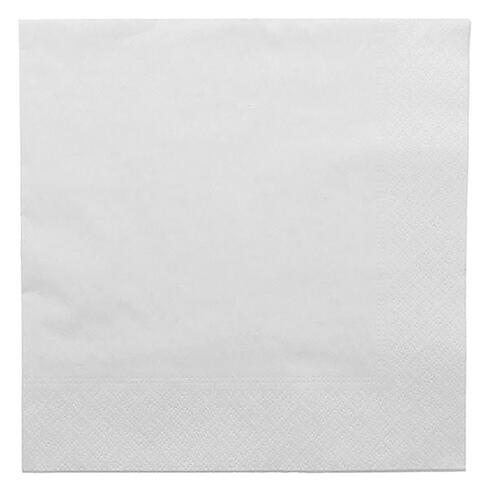 SERVIETTES EN PAPIER OUATE 30X30 CM, 2 PLIS BLANC X3200