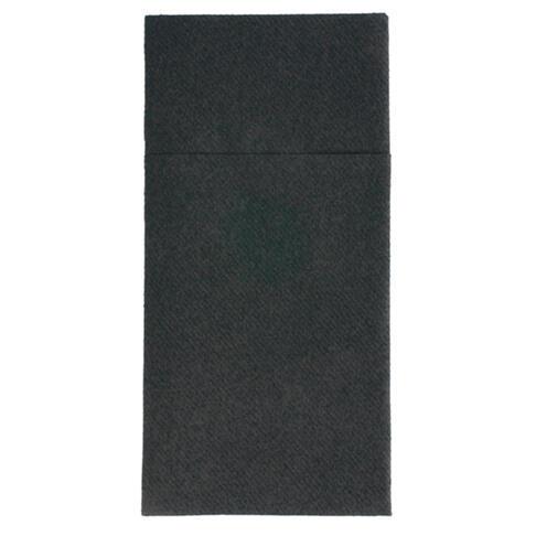 SERVIETTE POCHETTE 40X40CM NON TISSÉ NOIR X50