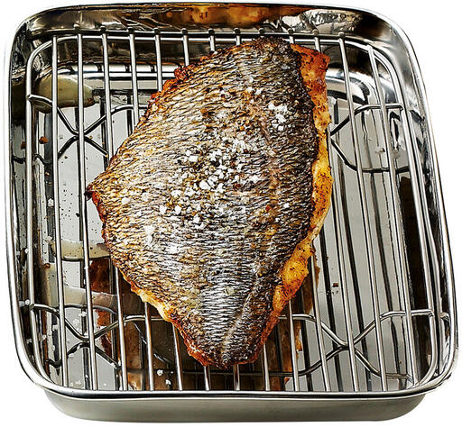 MINI-PLAT JAPONAIS INOX AVEC GRILLE 20X15 CM