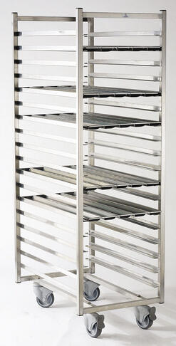 OPTIMO CHARIOT FERMENTATION INOX PLAQUES PAIN LARGEUR 43CM 18 NIVEAUX