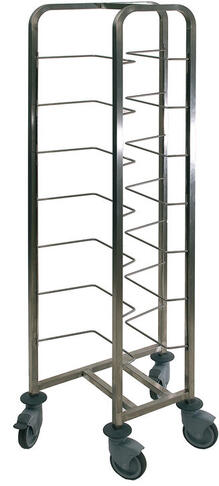 CHARIOT INOX POUR 8 BACS À PÂTONS ESPACEMENT 18.5 CM