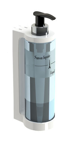 DISTRIBUTEUR MANUEL SAVON À RÉSERVOIR ISISS BLANC 300ML