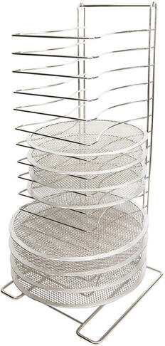 RACK POUR GRILLES À PIZZA INOX 15 NIVEAUX JUSQU'À 40 CM