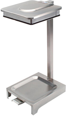 SUPPORT SAC 110L 2 ROUES A PEDALE INOX