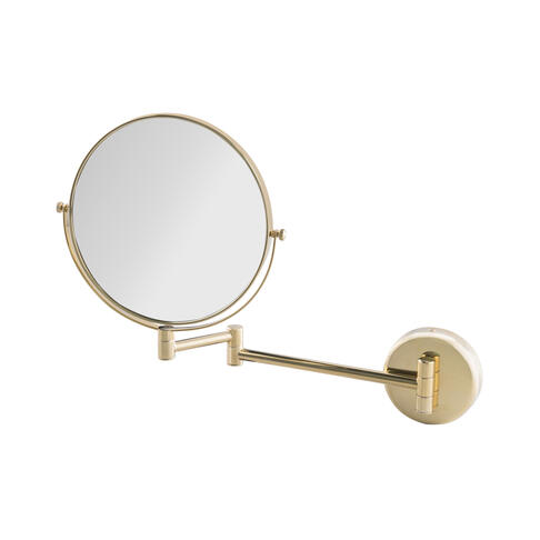 MIROIR FIESTA DOUBLE FACE AVEC BRAS TUBULAIRE LAITON CHROME