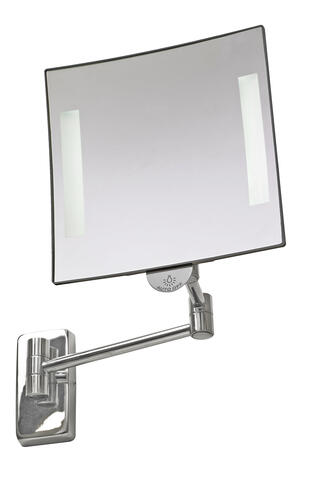 MIROIR LUMINEUX GALAXY NOIR BRAS TUBULAIRE LAITON CHROME