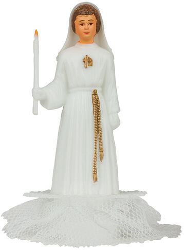 SUJETS DE COMMUNION, AVEC CIERGE, FILLE H12 CM X24
