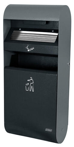 CENDRIER CORBEILLE MURAL 3L/14L NOIR