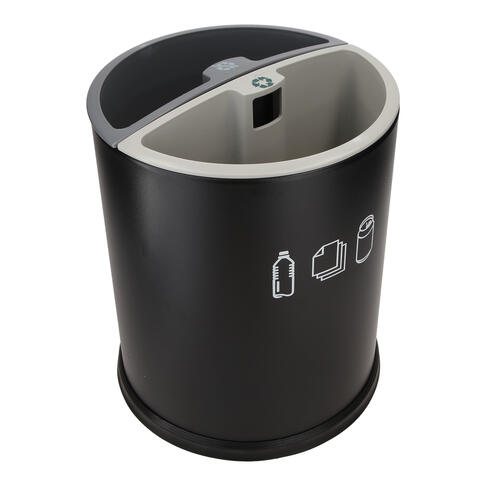 CORBEILLE DE TRI 2X5L NOIR