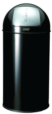 POUBELLE DOME A TRAPPE 40L NOIR