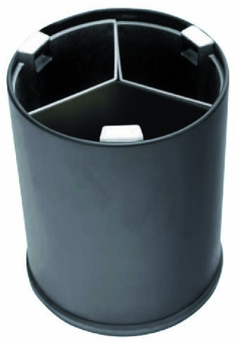 CORBEILLE RONDE 3 FLUX 13L NOIRE